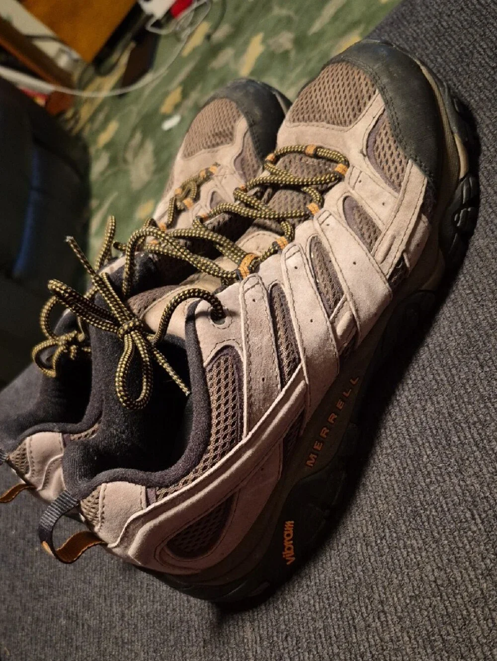 Merrell Men’s Taupe and Black Trail Hiking Shoes
